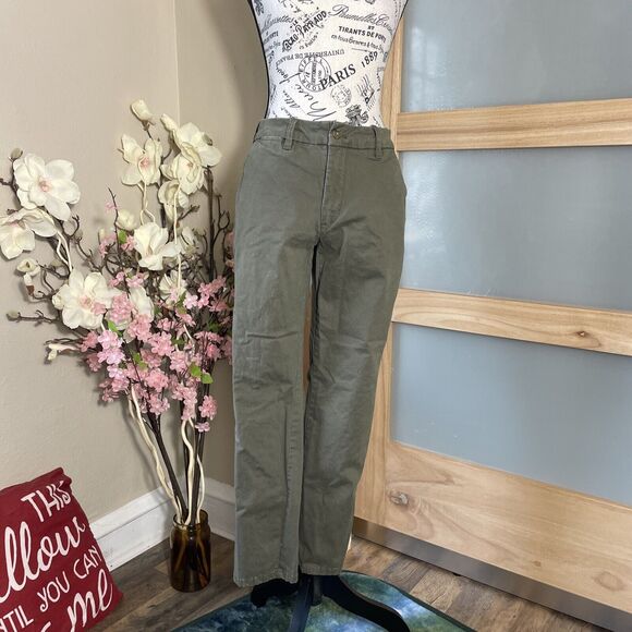 Tommy Hilfiger Straight Leg Pants Olive Army Green Women Size 6 - Picture 1 of 8
